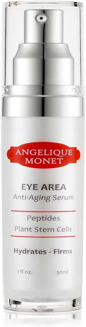 Angelique Monet Anti Aging Eye Serum w Peptides Natural Plant Stem Cells and Vitamin C 1oz