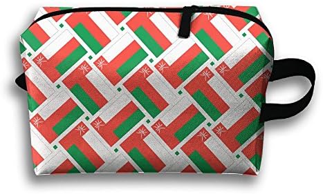 Oman Flag Weave Travel Bag Portable Bag Toiletry Bag Canvas Bag Weekend Bag Multifunction Portable Toiletry Bag Organizer Storage