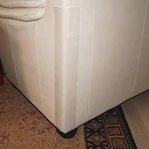 FURNITURE DEFENDER FOR LEATHER, With Test Strips, Is How To Love Your Pet By Protecting Your Leather Or Vinyl Furniture - Stops Scratching Cats - 2 Disaster Avoiding Clear Vinyl Guards Per Package.