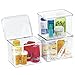 mDesign Storage Box Organizer for Vitamins, Medicine, Medical, Dental Supplies - Hinged Lid, Small, Clear