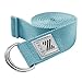 Node Fitness 8′ Premium Woven Cotton Blend Yoga Strap with D-Ring Buckle for Stretching – Turquoisethumb 1
