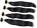 Worldflying@ 8-28 inches 100% Virgin Brazilian Natural Straight Human Hair Weave Extension Unprocessed 1 pack Bundle Black
