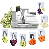 Spiralizer Ultimate 7-Blade Vegetable Slicer Strongest Heaviest Duty Veggie Pasta Spaghetti Maker for Healthy Low Carb/Paleo/Gluten-Free Meals With 4 Exclusive Recipe E-Books …