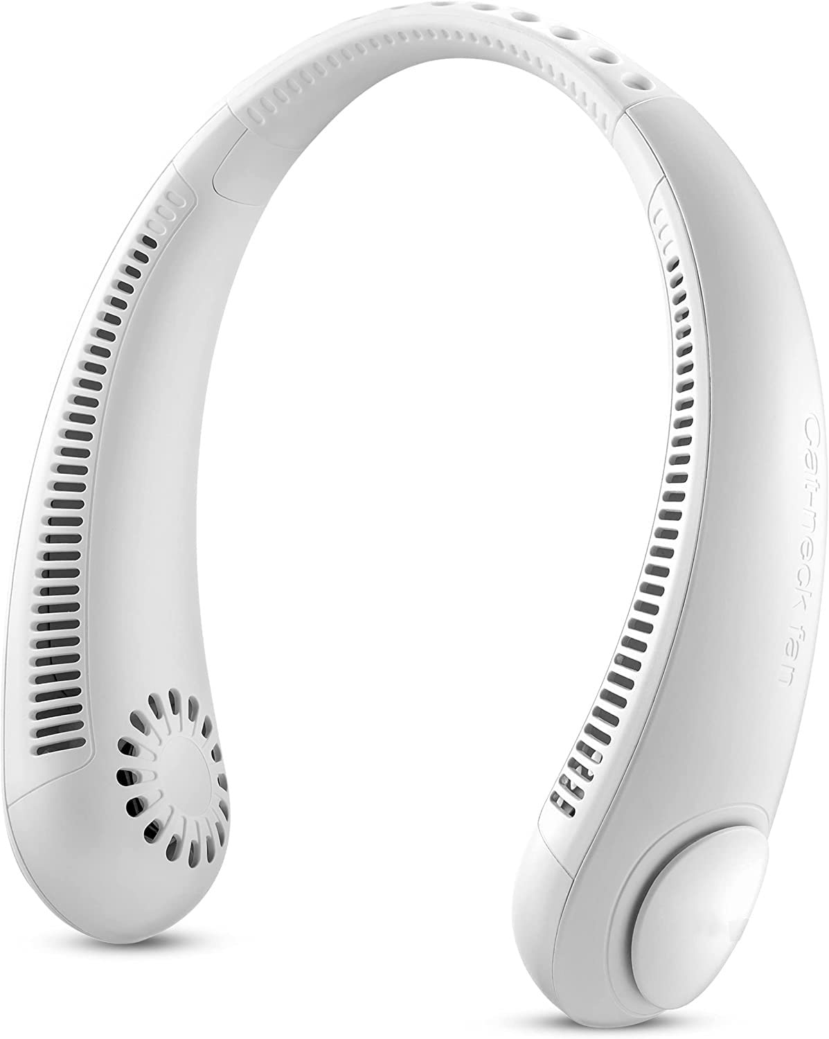 Kingcenton Portable Neck Fan,USB Rechargeable Hand Free Bladeless Fans,360° Free Rotation 3-speeds Change for Working Cooling Mini Fans for Women Men Outdoor/White