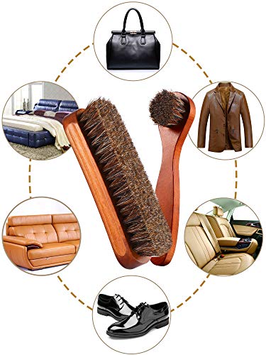 Youngjoy 3 Pieces Horsehair Shine Shoes Brush kit Polish Dauber Applicators(C) - Thumbnail 3