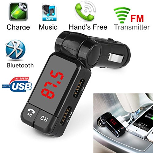 DZT1968 Glamor LCD Bluetooth CSR 2.1 Car Set FM Transmitter MP3 USB disk Charger Handsfree For iPhone