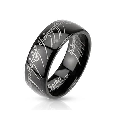 beyoutifulthings religiöser VATER-UNSER Band-Ring Chirurgenstahl 316L Verlobungs-Ring Partner-Ring Trau-Ring Gold Schwarz 47(