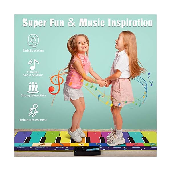Joyjoz-Kids-Music-Mat-with-100-Sounds-Piano-Dance-Mat-Upgraded-4-Modes-Children-Keyboard-Mat-Instruments-Musical-Playmat-for-Kids-Boys-Girls-11036cm Joyjoz Kids Music Mat with 100+ Sounds, Piano Dance Mat Upgraded 4 Modes, Children Keyboard Mat Instruments Musical Playmat for Kids Boys Girls (110*36cm)