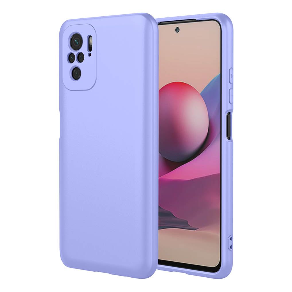 SEAHAI Case for Xiaomi Redmi Note 10 4G/Redmi Note 10S/POCO M5s, Ultra Thin Silky-Soft Touch Liquid Silicone Phone Cover with Shockproof Airbag Design, Premium TPU Bumper Fashion Case - Purple