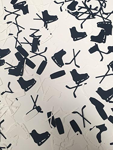 Hockey Confetti, hockey stick, hockey puck, hockey skate, hockey, sticks, pucks, skates, confetti, sports fan, birthday, party, photo shoot,