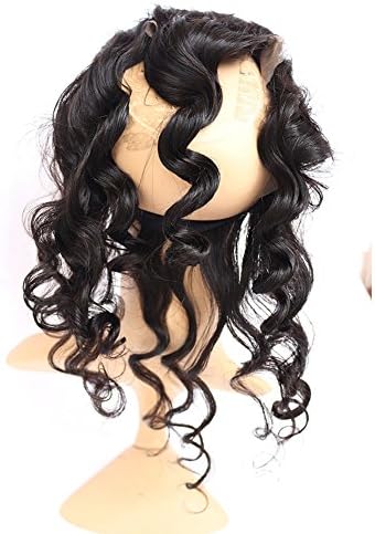 Toprincess Loose Wave 360 Lace Band Frontal Elastic Band Lace Frontal With Natural Hairline Baby Hair (18 Inch Loose Wave)