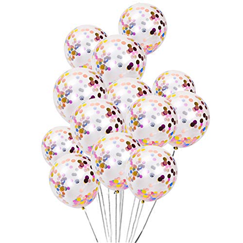 Confetti Balloons, 20 PCS 12 Inch Large Multicolor Confetti Balloons