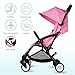 Pink Deluxe Dual-Brake Single Baby Stroller, Portable Light Weight Travel Pram, Large Water Resistant Umbrella Canopy for Infant Toddler, Boys, Girls Unisex 3 Month, 1, 2 Year Old and UP