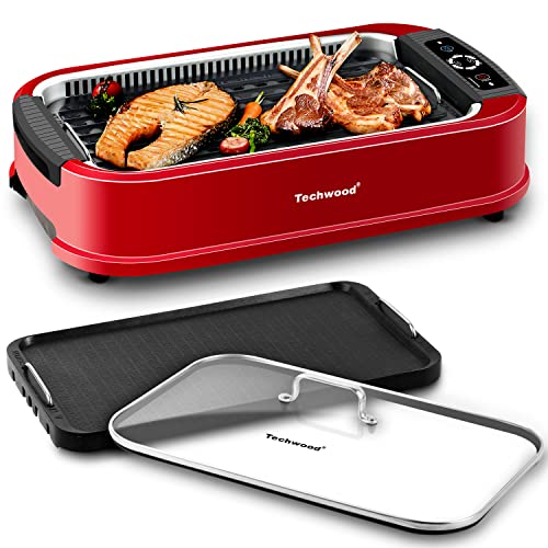 Indoor Smokeless Grill, Techwood 1500W Electric Indoor Grill with