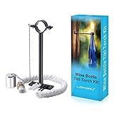 LANMU Wine Bottle Torch Kit, Citronella Torch Oil Lamps, Fence Torches, Outdoor Patio Torch Wall Mount with Torch Wick, Porch Torch, Whiskey Bottle Torch Hardware Kit, DIY Homemade Torch Decor