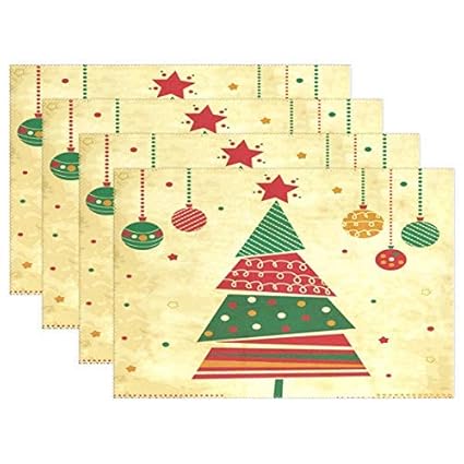 Amazon Com Happy Christmas Tree Vintage Table Mat Placemat