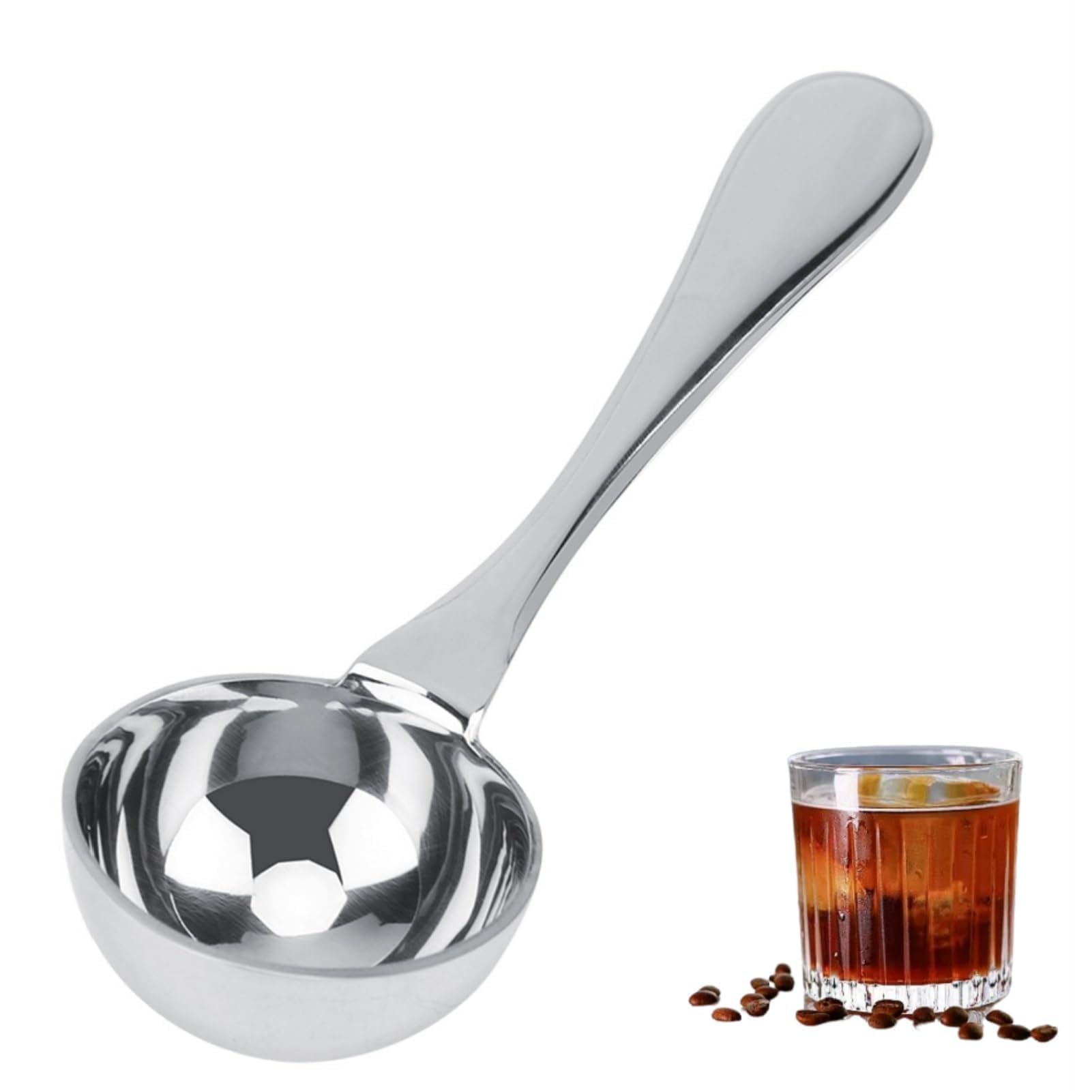 Stainless Steel Coffee Scoop, Coffee Measuring Scoop Long Handled Tablespoon Measure Spoon Tea Coffee Measuring Spoon for Home Bar(M)