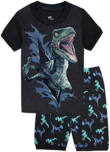 Boys Short Pajamas Dinosaur Little Kids Pjs Sets 100% Cotton Toddler Clothes Size 12