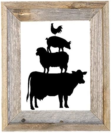 Farmhouse Stacked Animals Black Vinyl Wall Decal
