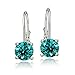Bria Lou 925 Sterling Silver 6mm Round December Birthstone Color Leverback Drop Earrings Made with Swarovski Crystals