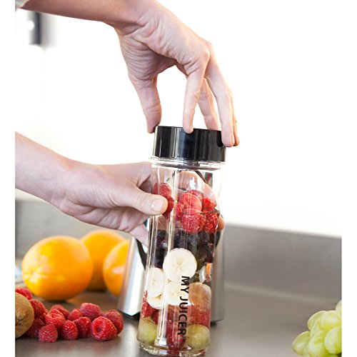 Ergo Chef My Juicer II Personal Juicer Smoothie Blender 300-Watt Stainless Steel (Personal Blender w/Grinder and Extra Sports Bottle)