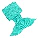Hughapy Knitted Mermaid Tail Blanket for Adults, Teens, Kids Crochet Snuggle Mermaid, All Seasons Scales Pattern Sleeping Bag Blanket (Adult,Green)
