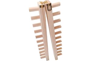 Fenteer Wooden Knitting Loom Hand Knitting Kit Easy Assembly Portable Foldable Two Section Thick Blanket Loom DIY Throw Blank