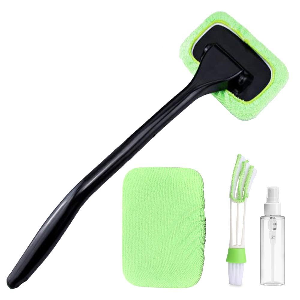 Windscreen Cleaning Tool, HICOO Car Cleaning Tool with Handle for Car with Air Conditioning Outlet Cleaning Brush Glasses Cleaner Tool for Window, Windscreen, Mirror
