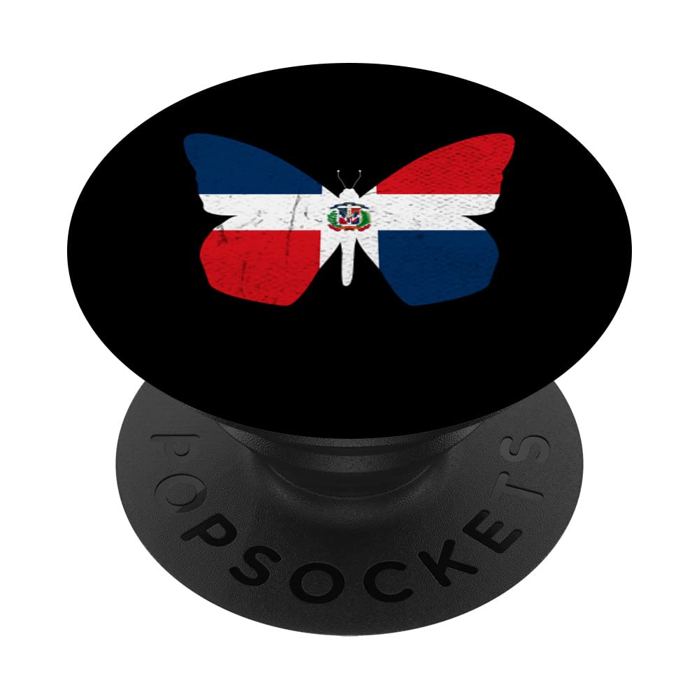 Dominican Republic flag Butterfly Dominicana PopSockets Swappable PopGrip