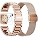 CAGOS Compatible with Samsung Galaxy Watch 42mm Band Set, 2 Pack Stainless Steel + Mesh Strap Bracelet Replacement for Galaxy Watch Active 2 40mm/44mm /Ticwatch E Smartwatch - Rose Gold