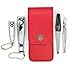 3 Swords Germany - Brand Quality 4 Piece Manicure Pedicure Grooming kit Set for Professional Finger & Toe Nail Care Tweezers File Clipper Fashion Leather case in Gift Box, Made by 3 Swords (02570)