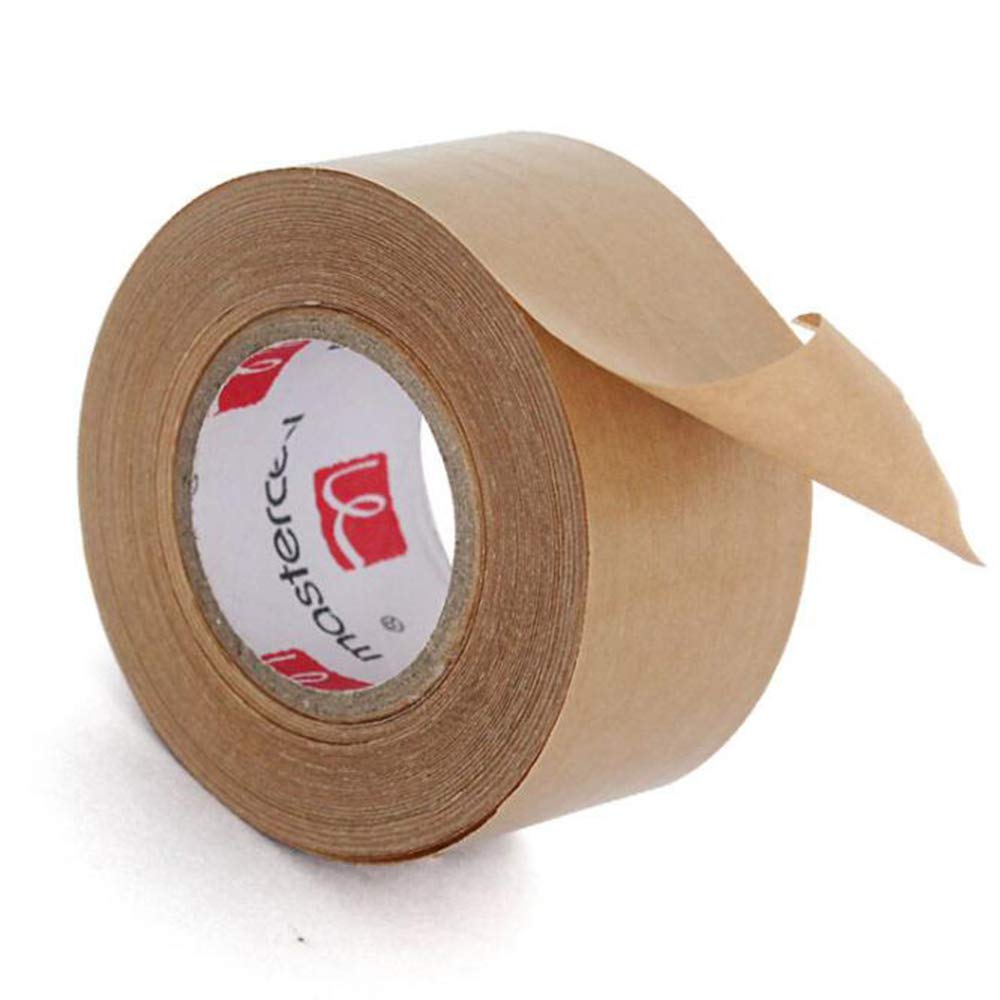 NANDEYIBI 1 Pack Water-based kraft paper tape, gum tape, water activated packaging tape, 50mm*50m,environmentally friendly, degradable, printable, and coverable