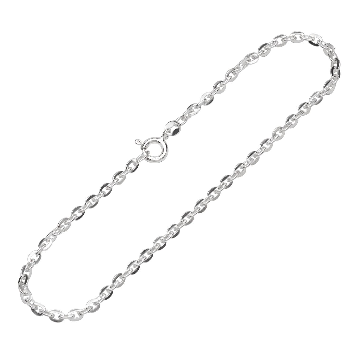 NKlaus bracelet 925 sterling silver 19cm anchor chain flat rolled ladies bracelet chain exquisite 12612