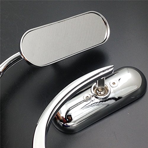 Motorbike Chromed Custom Mini Oval Mirrors For Harley Davidson Sportster Dyna Softail