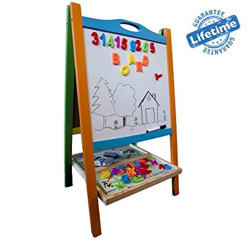 Elk & Bear Double Sided Magnetic Whiteboard Painting Easel for Small Kids and Toddlers