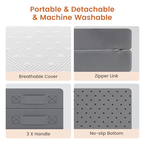 BedStory Foldable Mattress Twin Size, 4 Inch Folding Mattress with Carry Bag, Tri Fold Firm Foam Floor Mattresses with Washable Cover, Single Portable Trifold Mattresses for Sofa, RV, 38" x74"