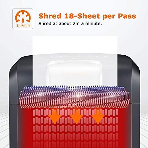 Bonsaii 240 Minutes 18 Sheet Paper Shredder, Heavy Duty Cross Cut