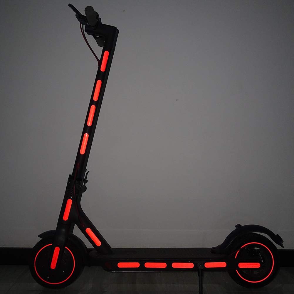KOqwez33 1Pack 3 Color Scooter Reflective Stickers - Night Visibility Safety - Reflective Warning Strip Decals for Xiaomi- M365 Electric Scooter Night Riding