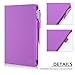 FYY Leather Case with Apple Pencil Holder for iPad Air 1/2, iPad 9.7 2017/2018 - Folio Stand Protective Case Smart Cover with Hand Strap Card Slots for Apple iPad Air 1/2 /iPad 9.7 2017/2018 Purple