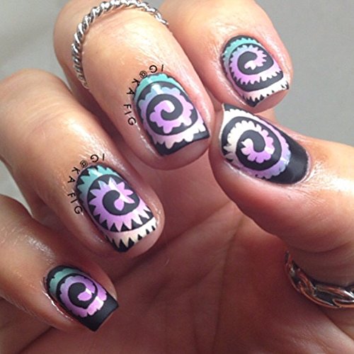 Paisley Cyclones Nail Vinyls By Twinkled T - 1 Sheet of 48 (2 in Each Circle)
