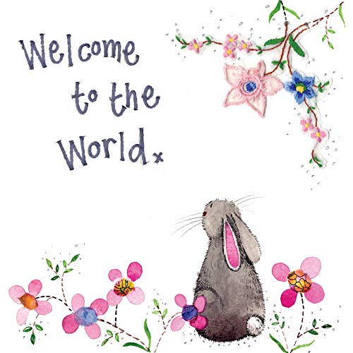 ALEX CLARK Welcome to The World Baby Rabbit Card