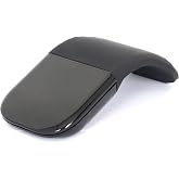 Bluetooth Arc Touch Mouse, Ultra-Thin Portable Folding Travel Mouse whitout USB Dongle, Quiet Click, Powered by AAA Batteries, Foldable Wireless Mice for Laptop PC Chromebook Tablet Mac iPad - Black