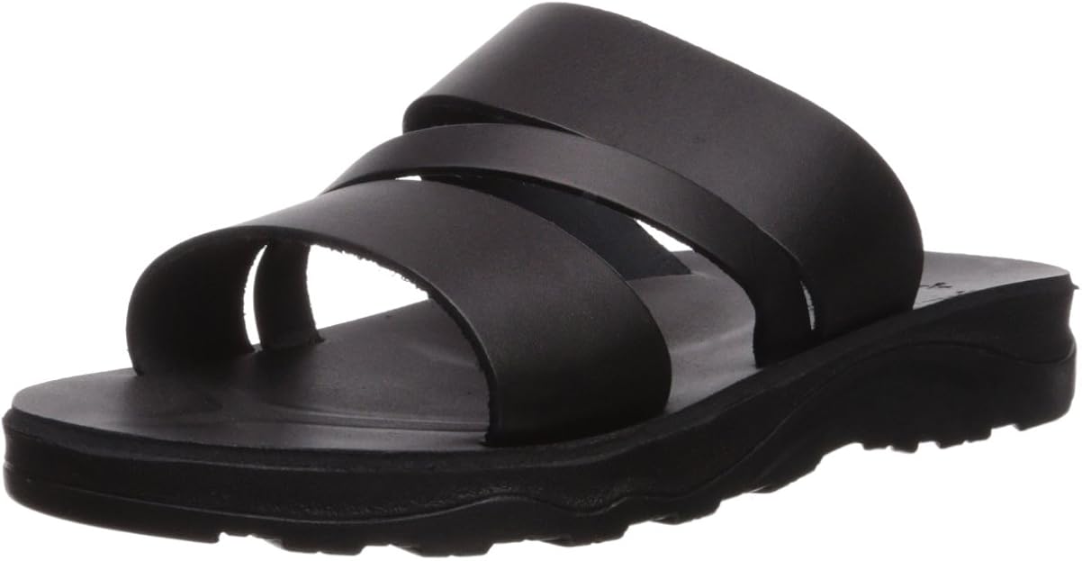 Jerusalem Sandals Men's Boaz Molded Footbed Slide Sandal, Black, 42