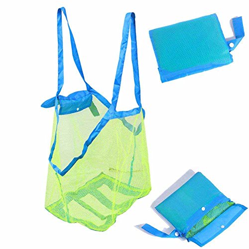 SupMLC Mesh Beach Bag Extra Large Beach Bags and Totes Tote Backpack Toys Towels Sand Away For Holding Beach Toys Children' Toys Market Grocery Picnic Tote