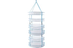 Happy Hydro - Hanging Drying Rack - 6 Tiers for Drying Herbs & Tea - Collapsible and Comes with Carry Bag - 24 inch x 64 inch