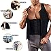 Underwear Men Shirt Tight Tank with Top Upper Back Support Brace Tummy Trimmer Body Shaper Slim Vest (Black with Hook, M)