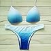 Mumentfienlis Women's Summer Holiday Gradual Change Two Piece Bikini Swimsuit Size M Blue