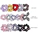 15Pcs Hair Scrunchies Chiffon Flowers Scrunchies Rabbit Ear Scrunchy for Hair Elastic Peel Off Face