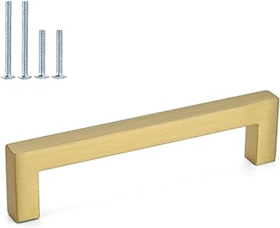 LONTAN 10 Pack Gold Cabinet Handles 160mm Brushed Brass 173mm 12mm
