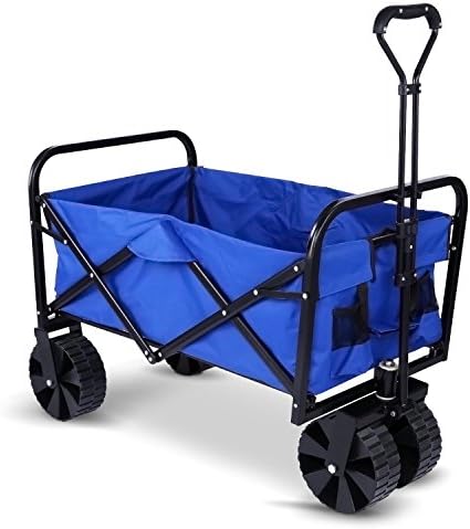 ZEARO Garden Cart Foldable Pull Wagon Hand Cart Camping Trolley Portable Folding Cart Garden Transport Cart 80Kg Load Capacity Outdoor